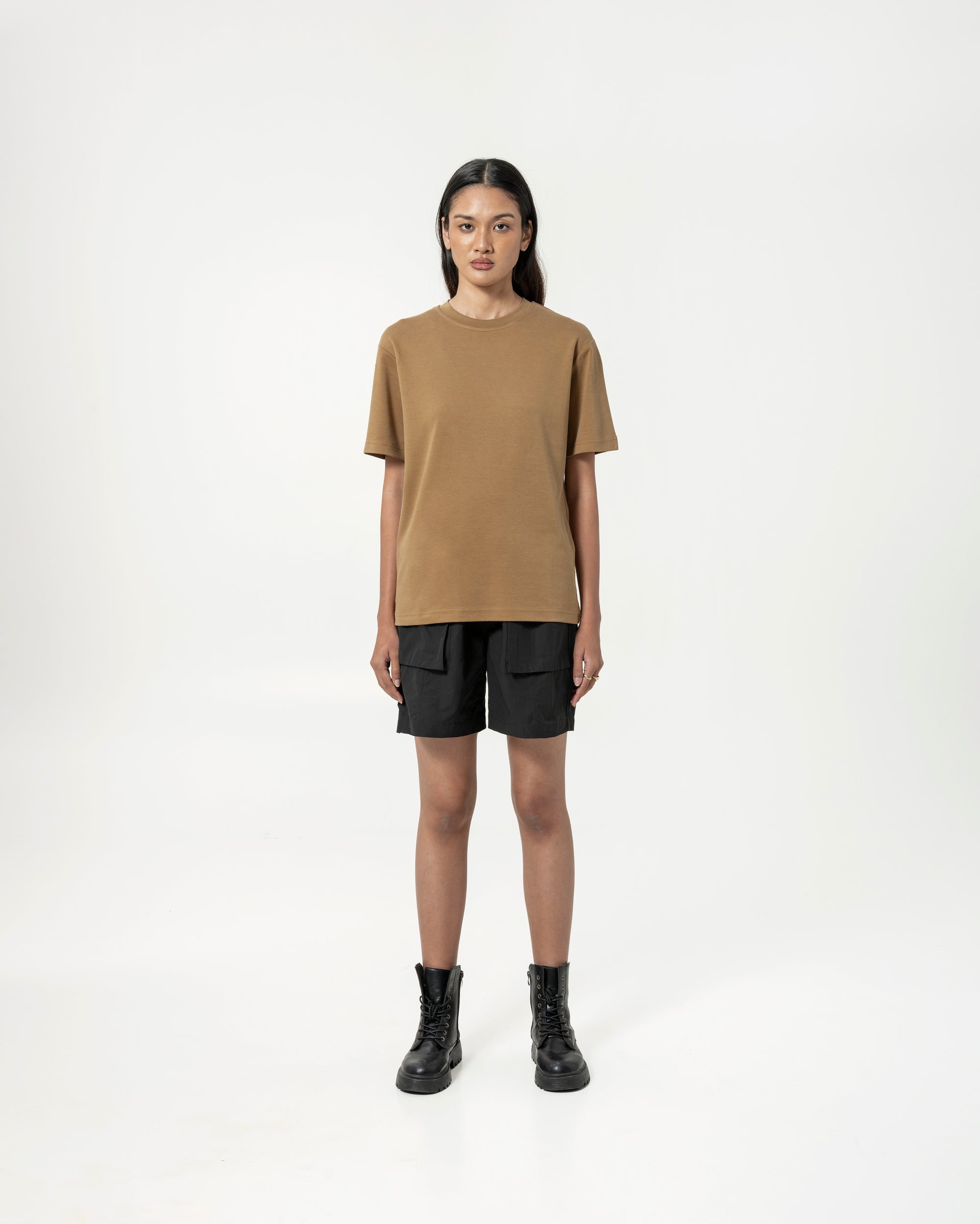 Cupro Tee - Sepia Brown