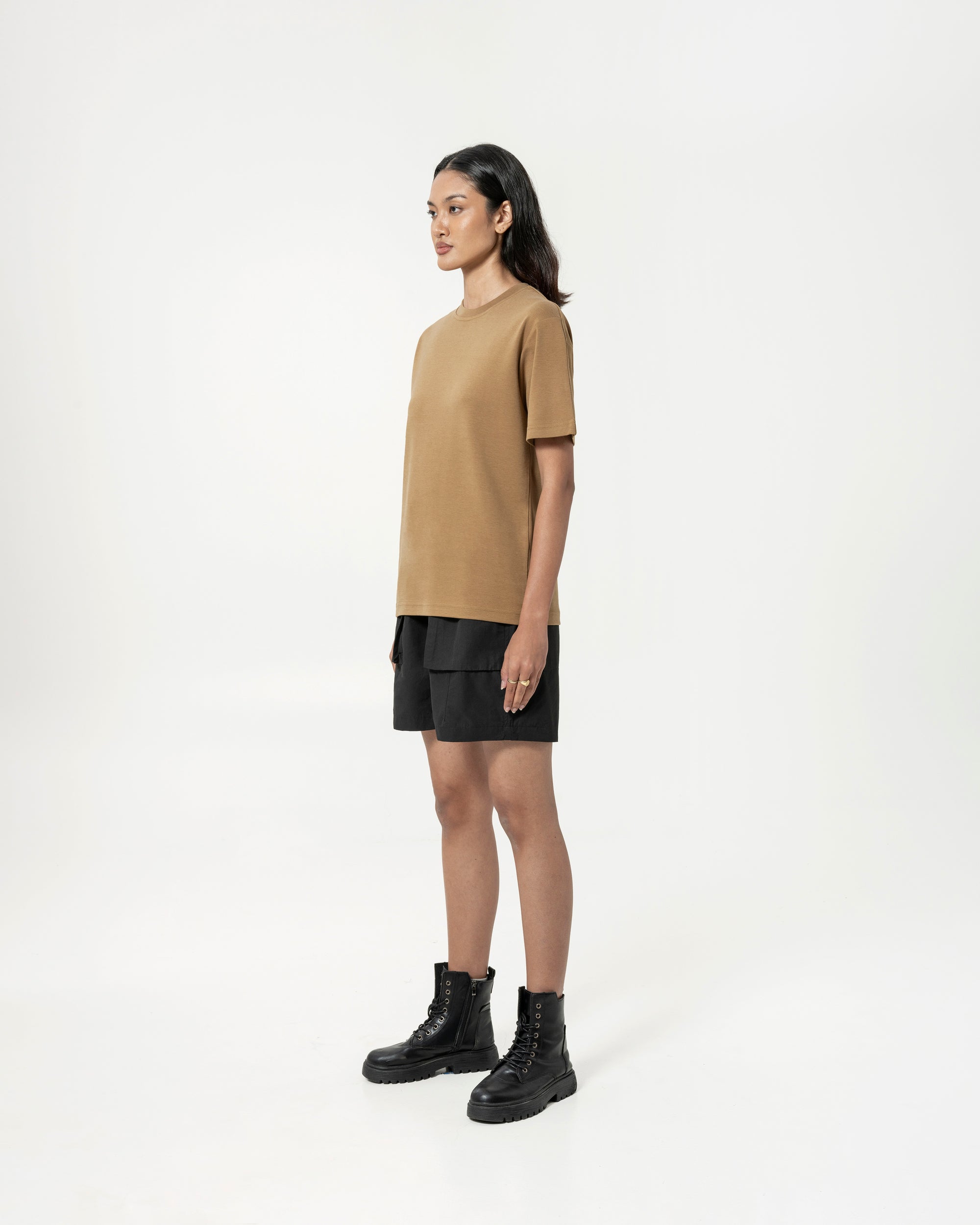 Cupro Tee - Sepia Brown