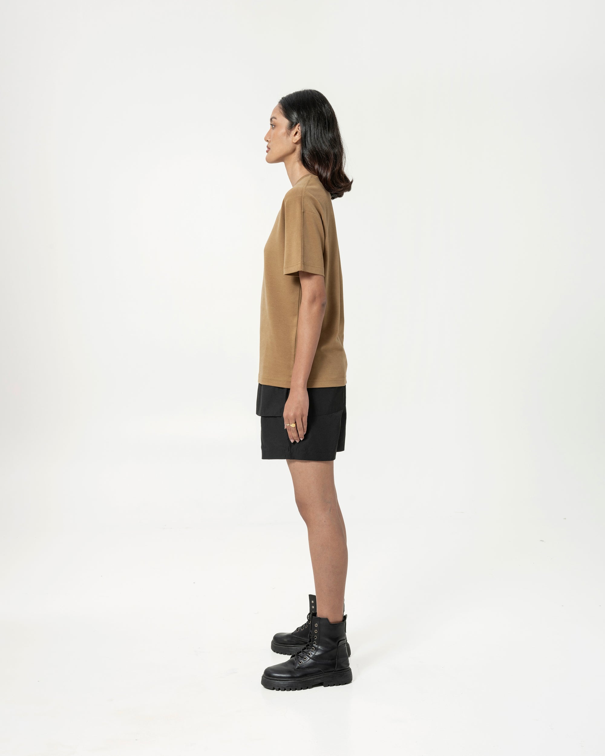 Cupro Tee - Sepia Brown