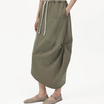 Asymmetry Knit Skirt - Cargo Green - G R A Y E