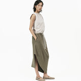 Asymmetry Knit Skirt - Cargo Green - G R A Y E