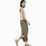 Asymmetry Knit Skirt - Cargo Green - G R A Y E