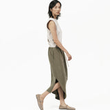 Asymmetry Knit Skirt - Cargo Green - G R A Y E