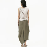 Asymmetry Knit Skirt - Cargo Green - G R A Y E