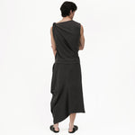 Asymmetry Knit Skirt - Charcoal - G R A Y E