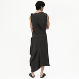 Asymmetry Knit Skirt - Charcoal - G R A Y E