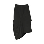 Asymmetry Knit Skirt - Charcoal - G R A Y E