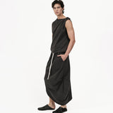 Asymmetry Knit Skirt - Charcoal - G R A Y E