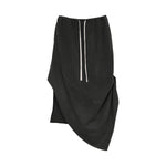 Asymmetry Knit Skirt - Charcoal - G R A Y E