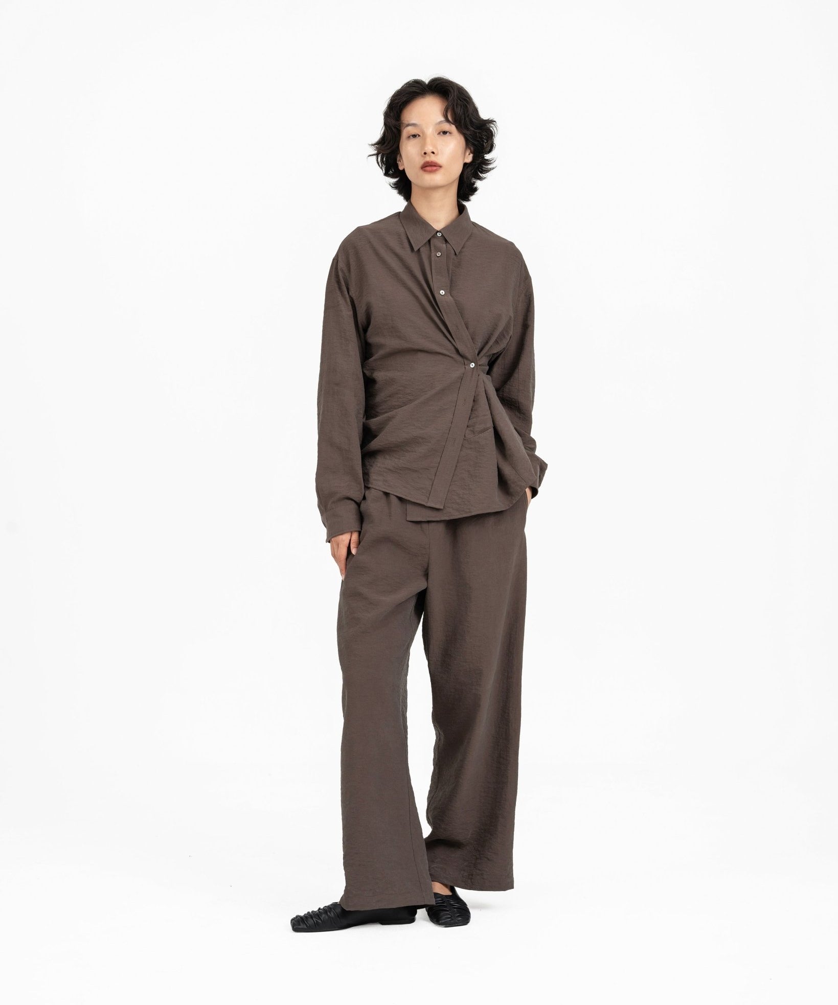 Crinkled Silk Shirt - G R A Y E
