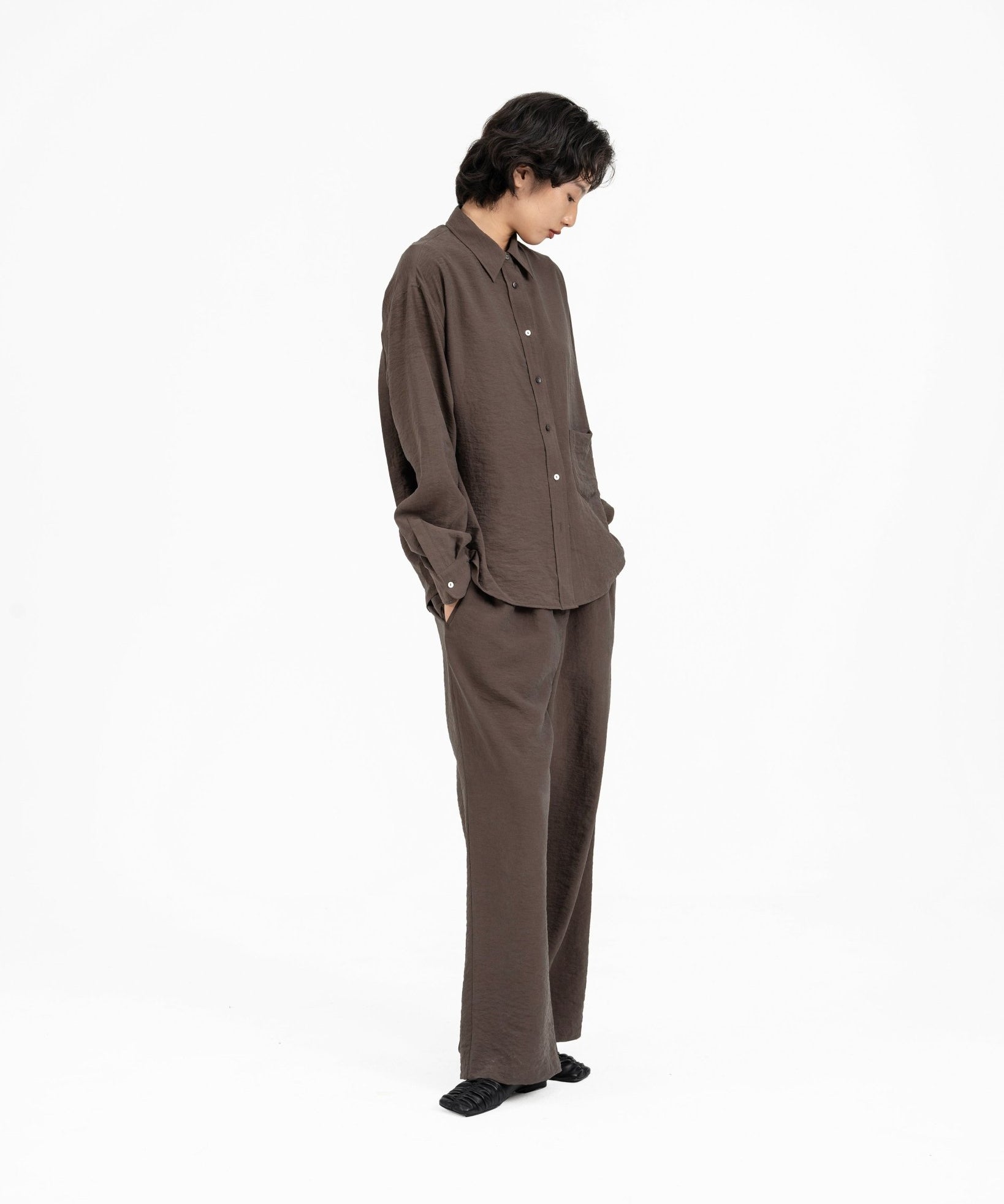 Crinkled Silk Shirt - G R A Y E
