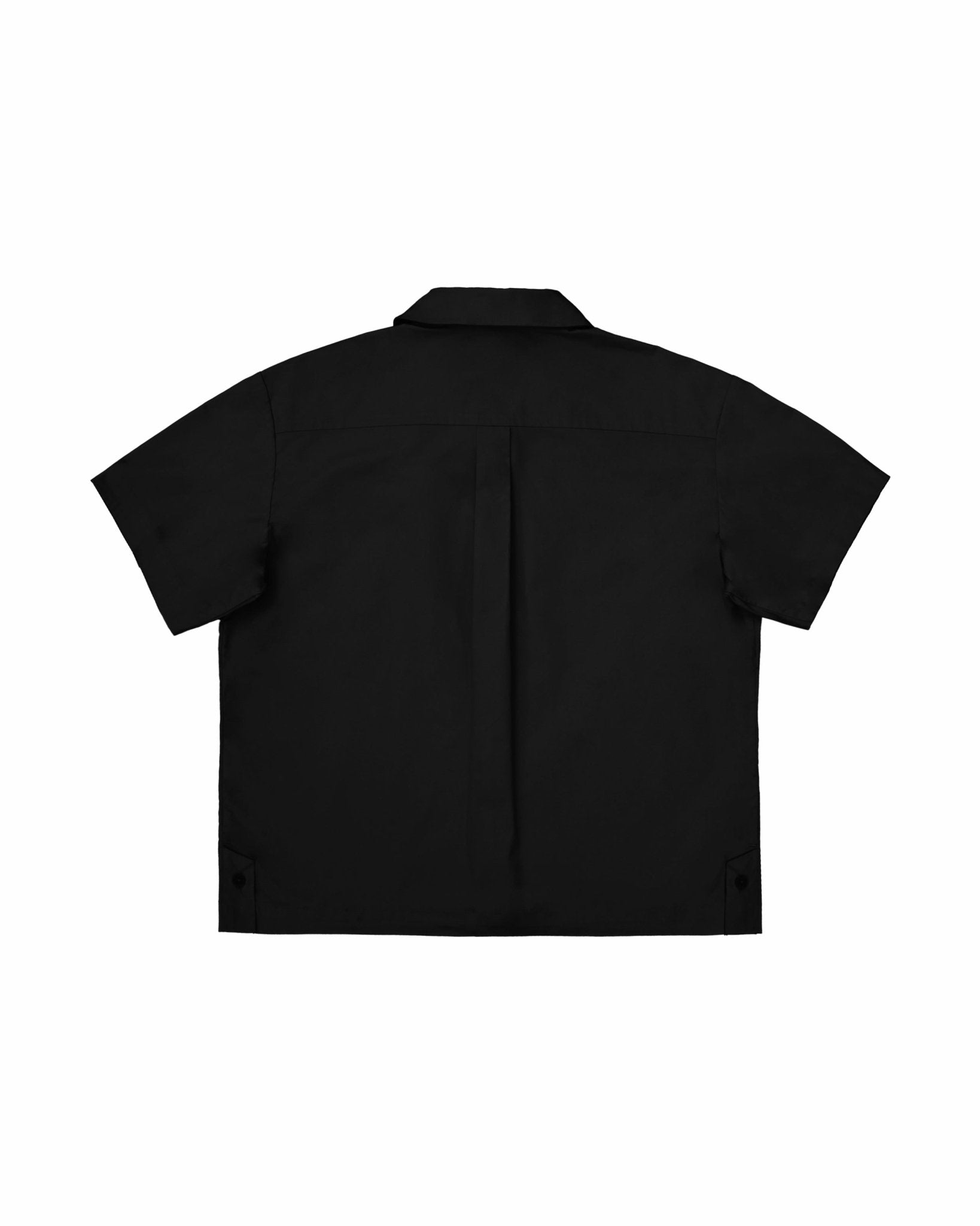 Cropped Tie Shirt - Black - G R A Y E