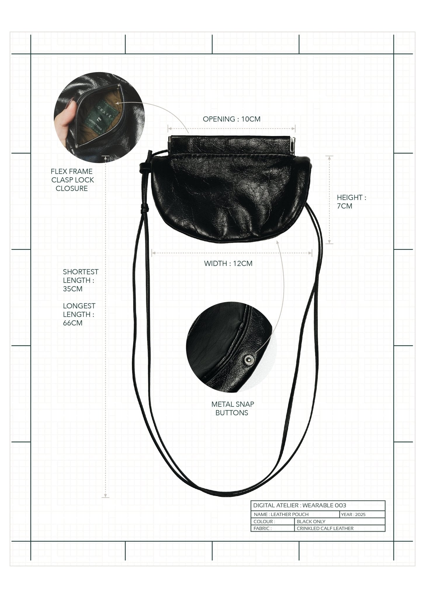 Eclipse Leather Pouch - G R A Y E