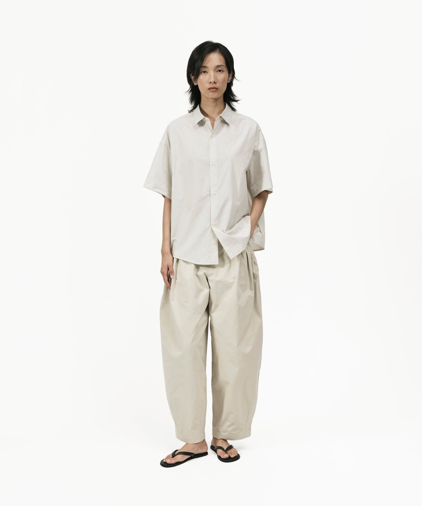 Flare Back Stripe Shirt - G R A Y E