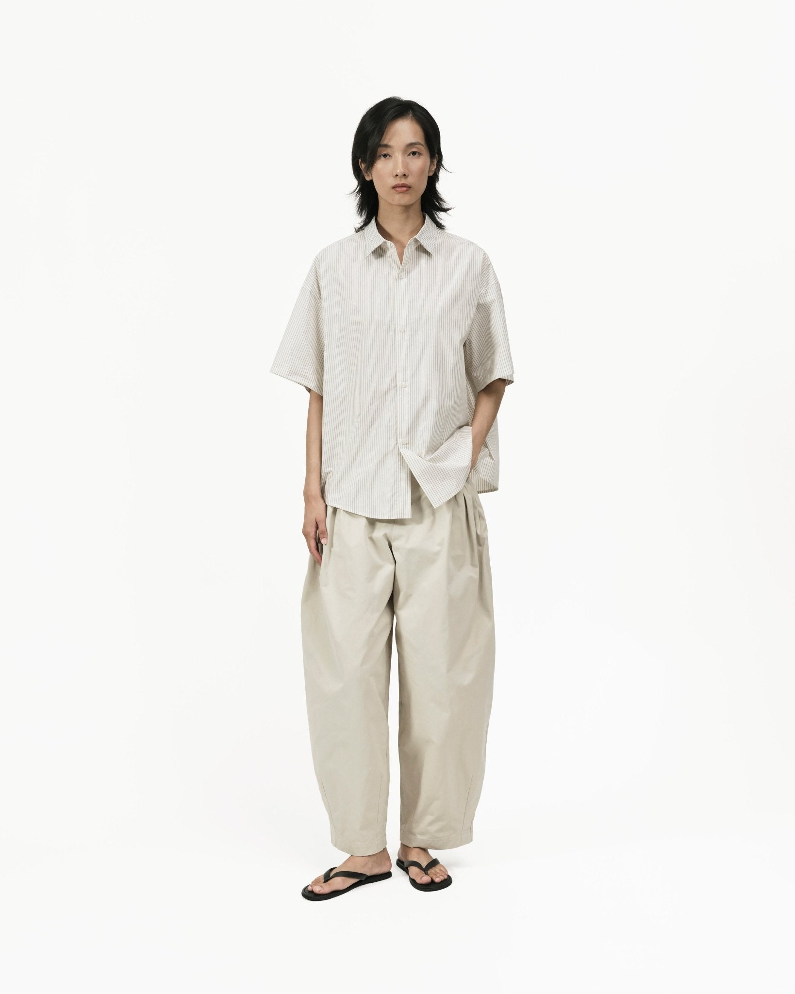 Flare Back Stripe Shirt - G R A Y E