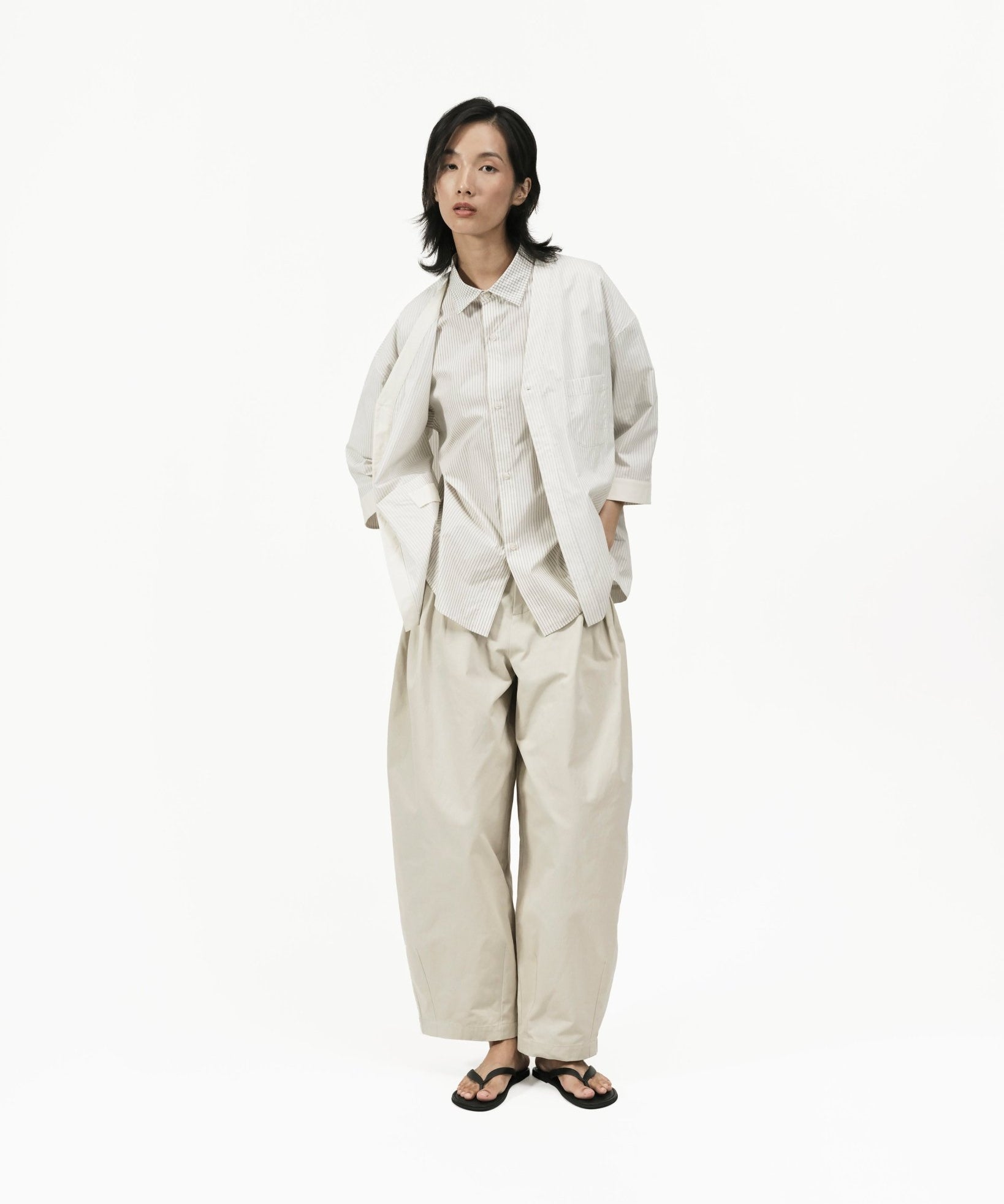 Flare Back Stripe Shirt - G R A Y E