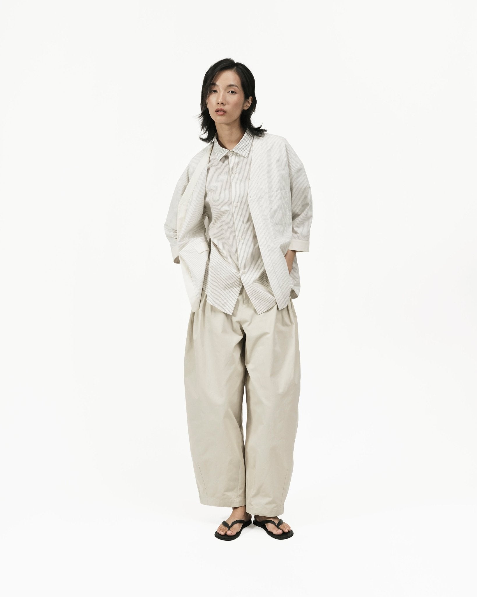 Flare Back Stripe Shirt - G R A Y E