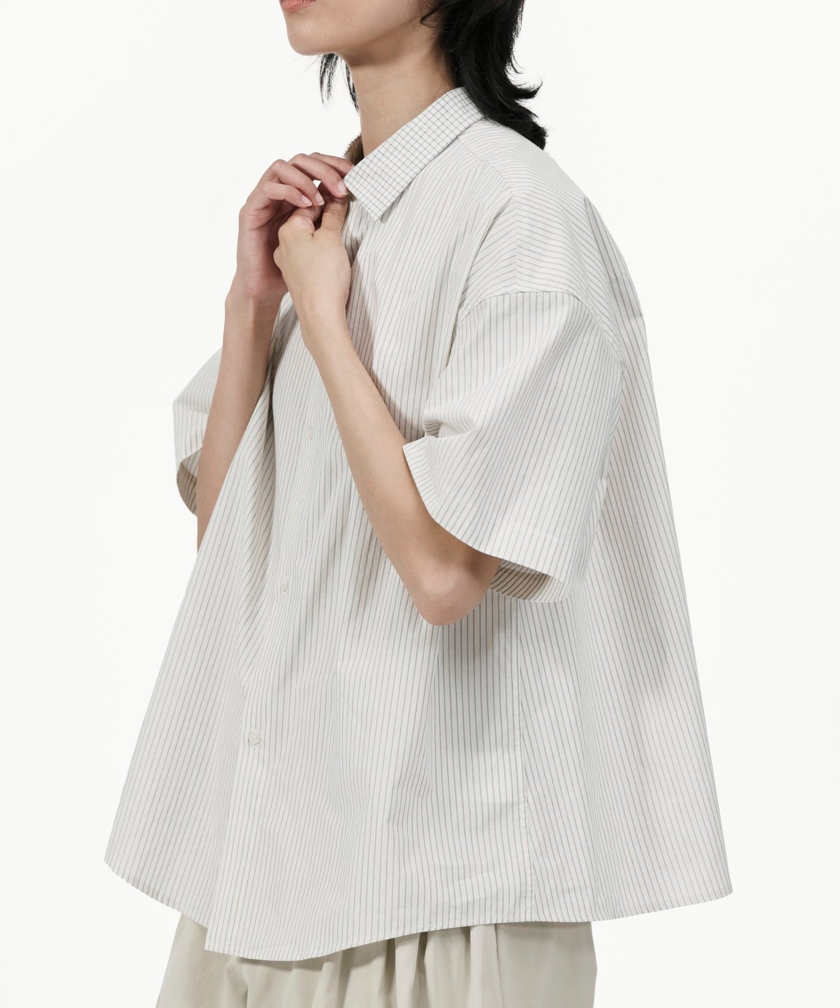 Flare Back Stripe Shirt - G R A Y E