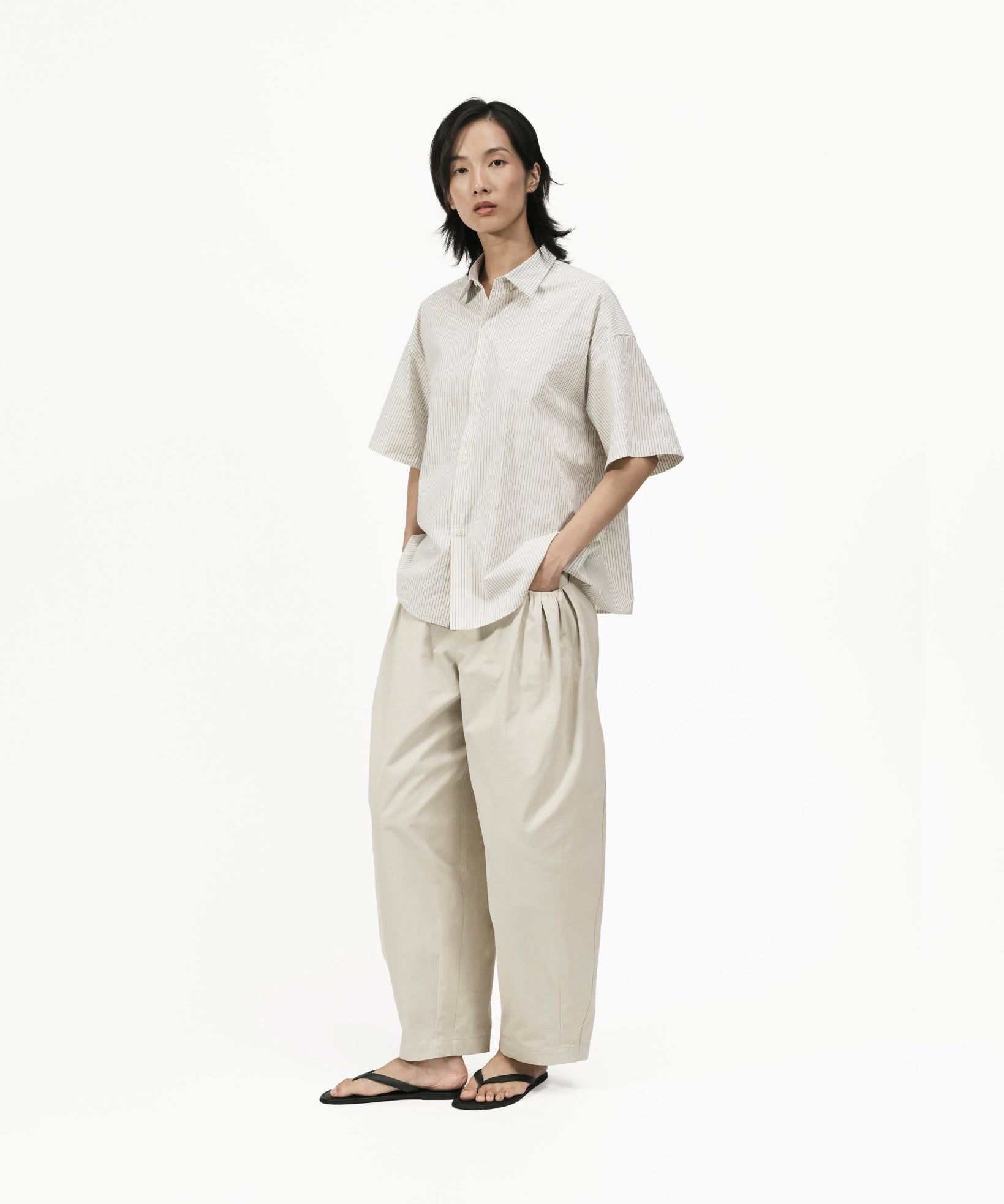 Flare Back Stripe Shirt - G R A Y E