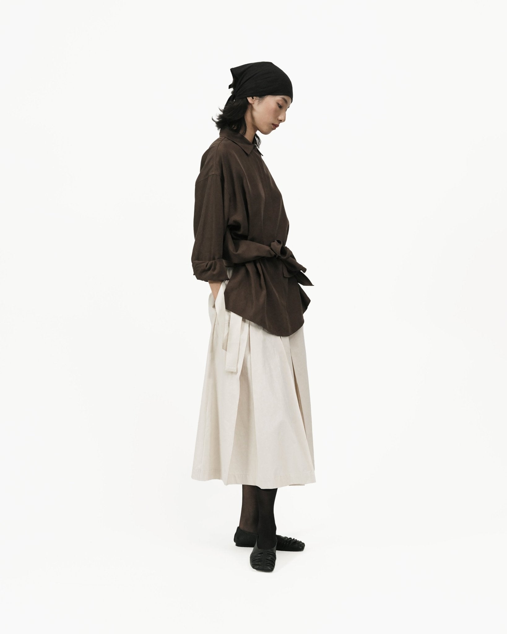 Fluid Knot Shirt - Brown - G R A Y E
