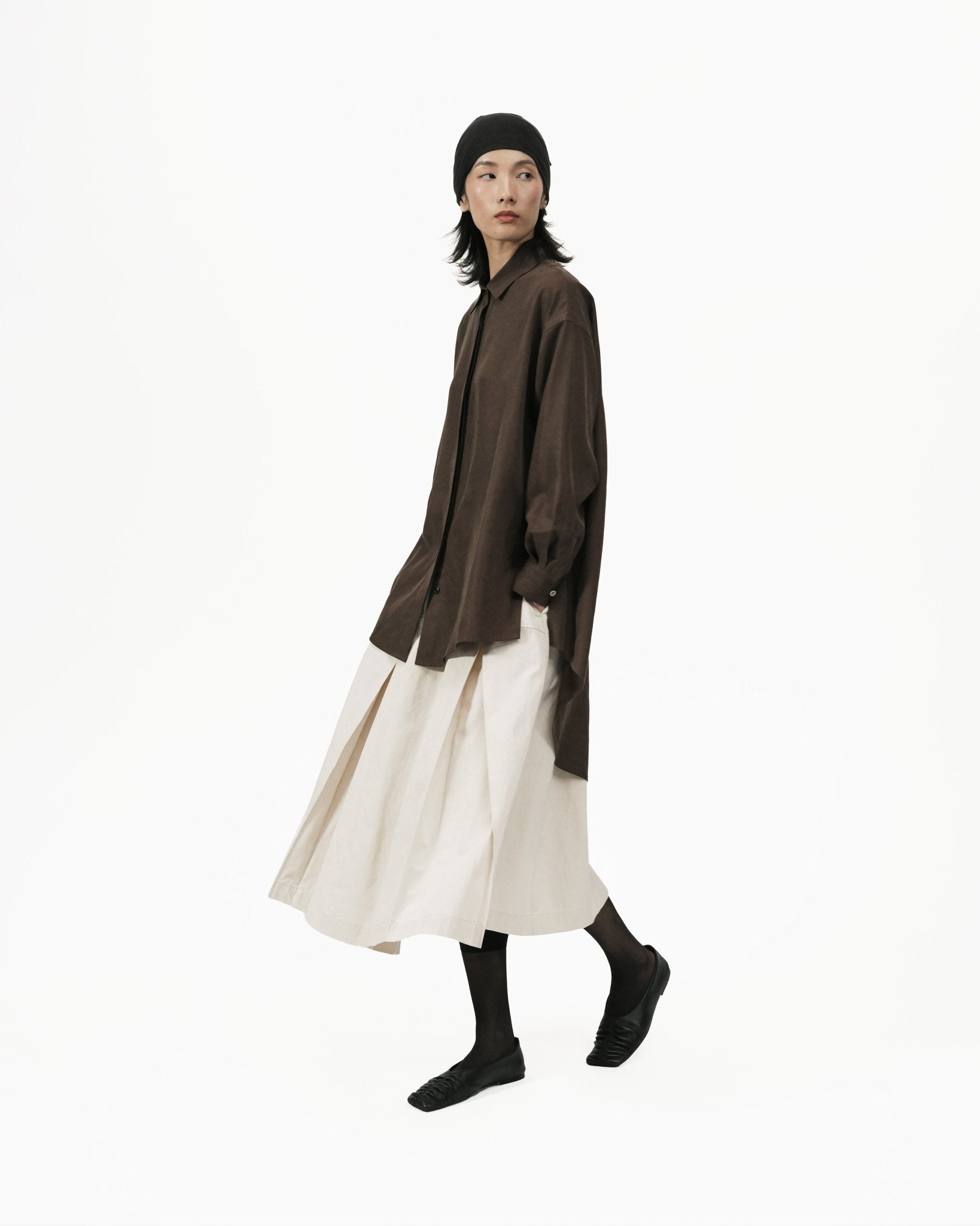Fluid Knot Shirt - Brown - G R A Y E
