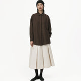 Fluid Knot Shirt - Brown - G R A Y E