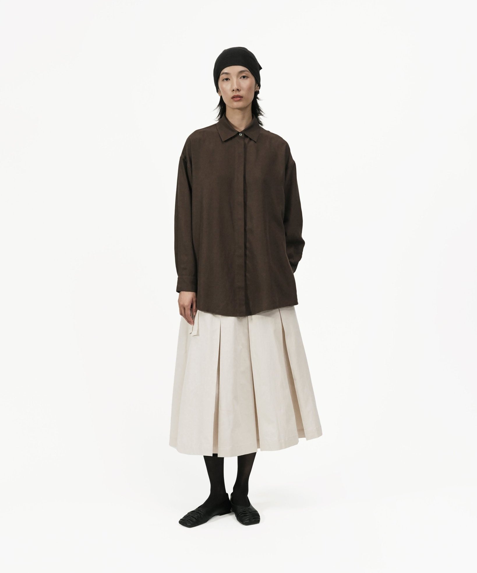 Fluid Knot Shirt - Brown - G R A Y E