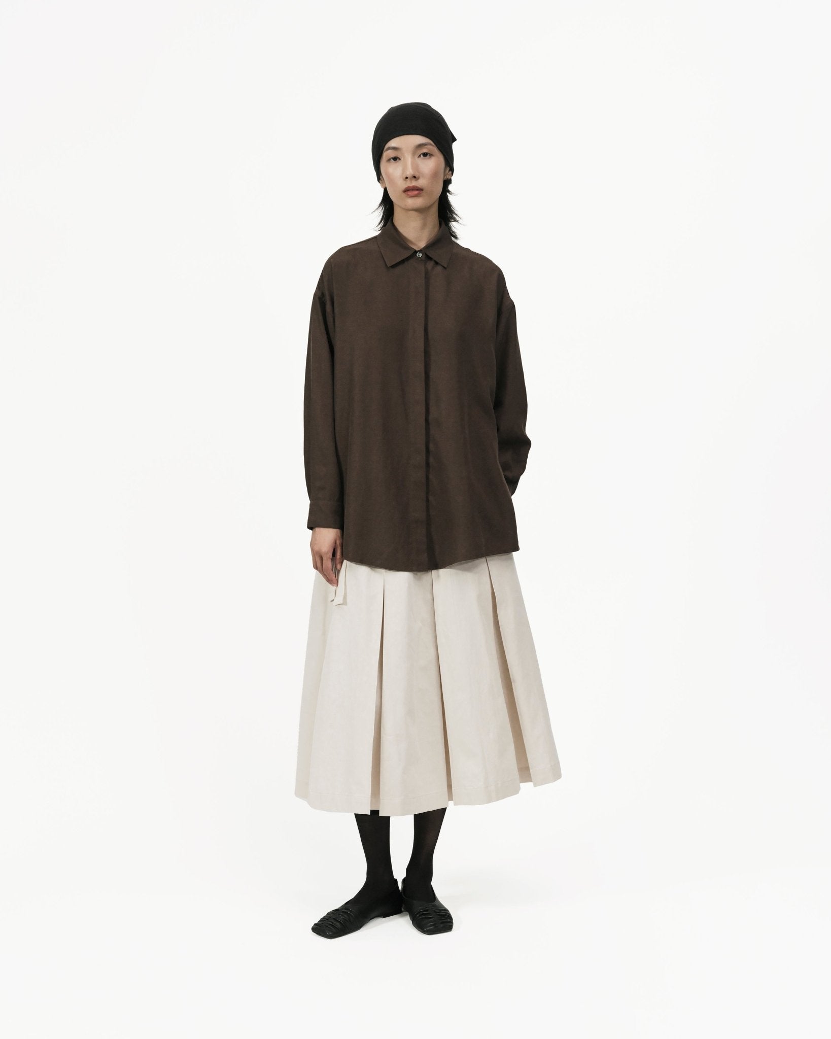 Fluid Knot Shirt - Brown - G R A Y E