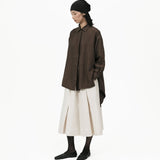 Fluid Knot Shirt - Brown - G R A Y E