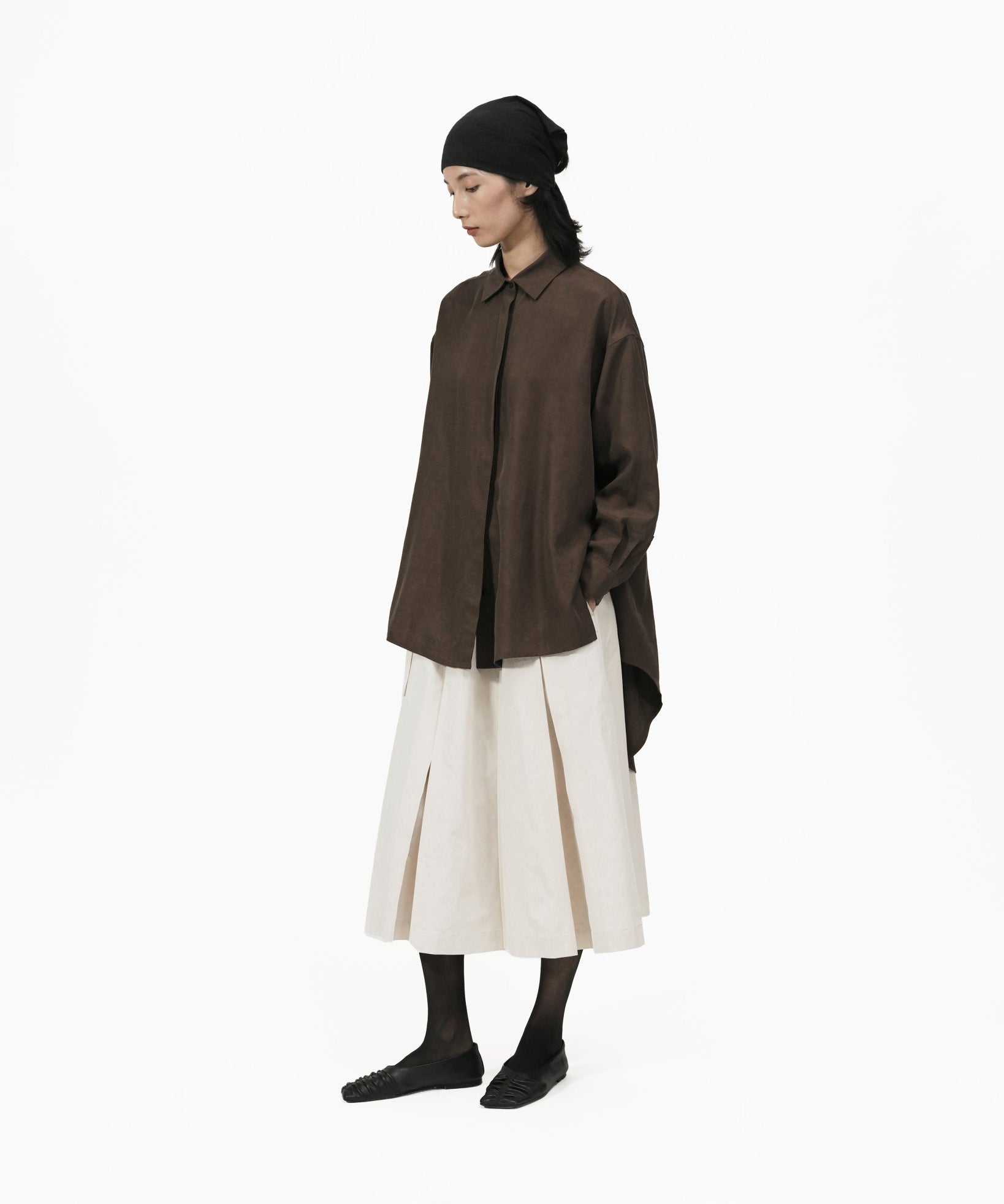 Fluid Knot Shirt - Brown - G R A Y E