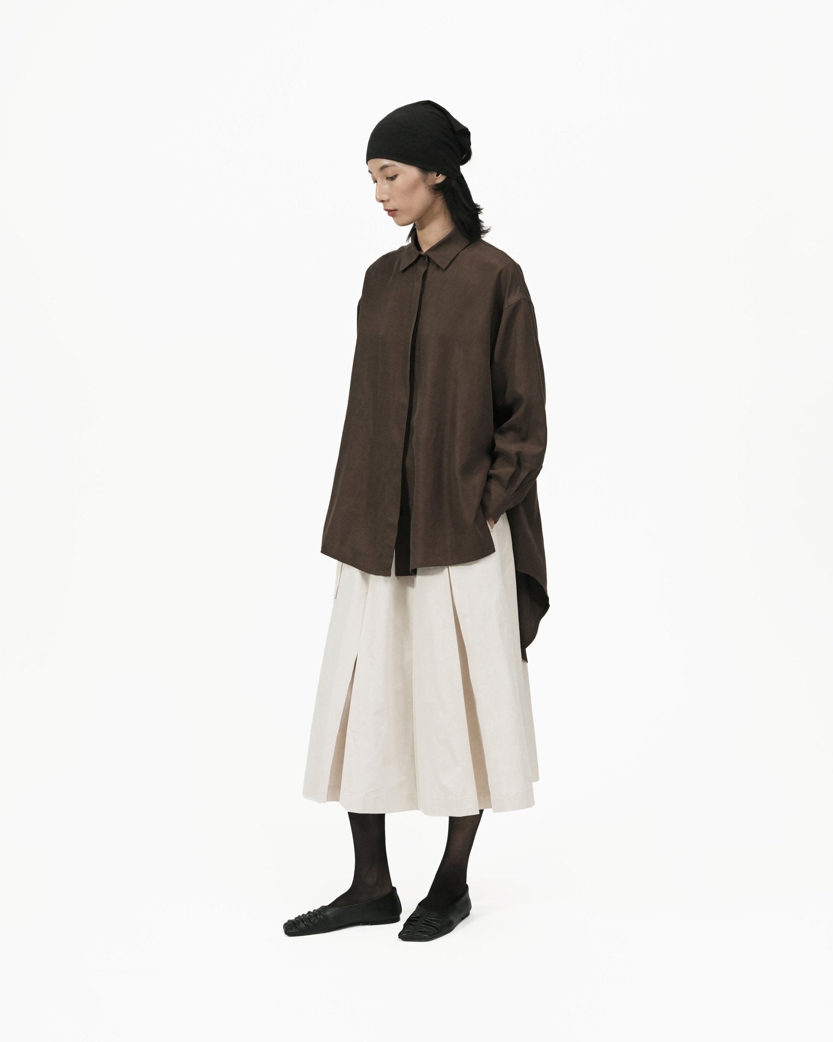 Fluid Knot Shirt - Brown - G R A Y E
