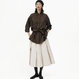 Fluid Knot Shirt - Brown - G R A Y E