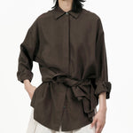 Fluid Knot Shirt - Brown - G R A Y E