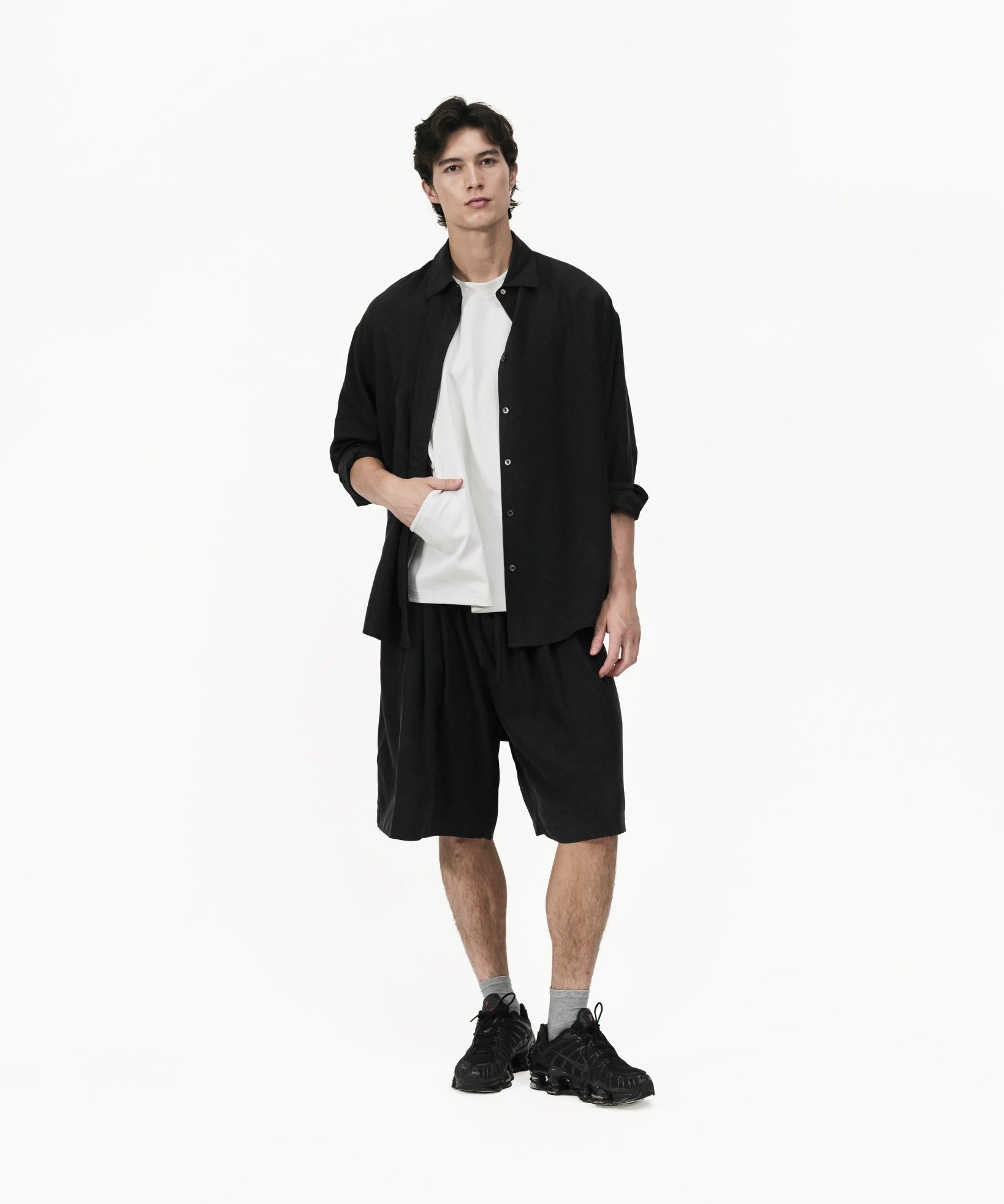 Fluid Pleat Shorts - G R A Y E