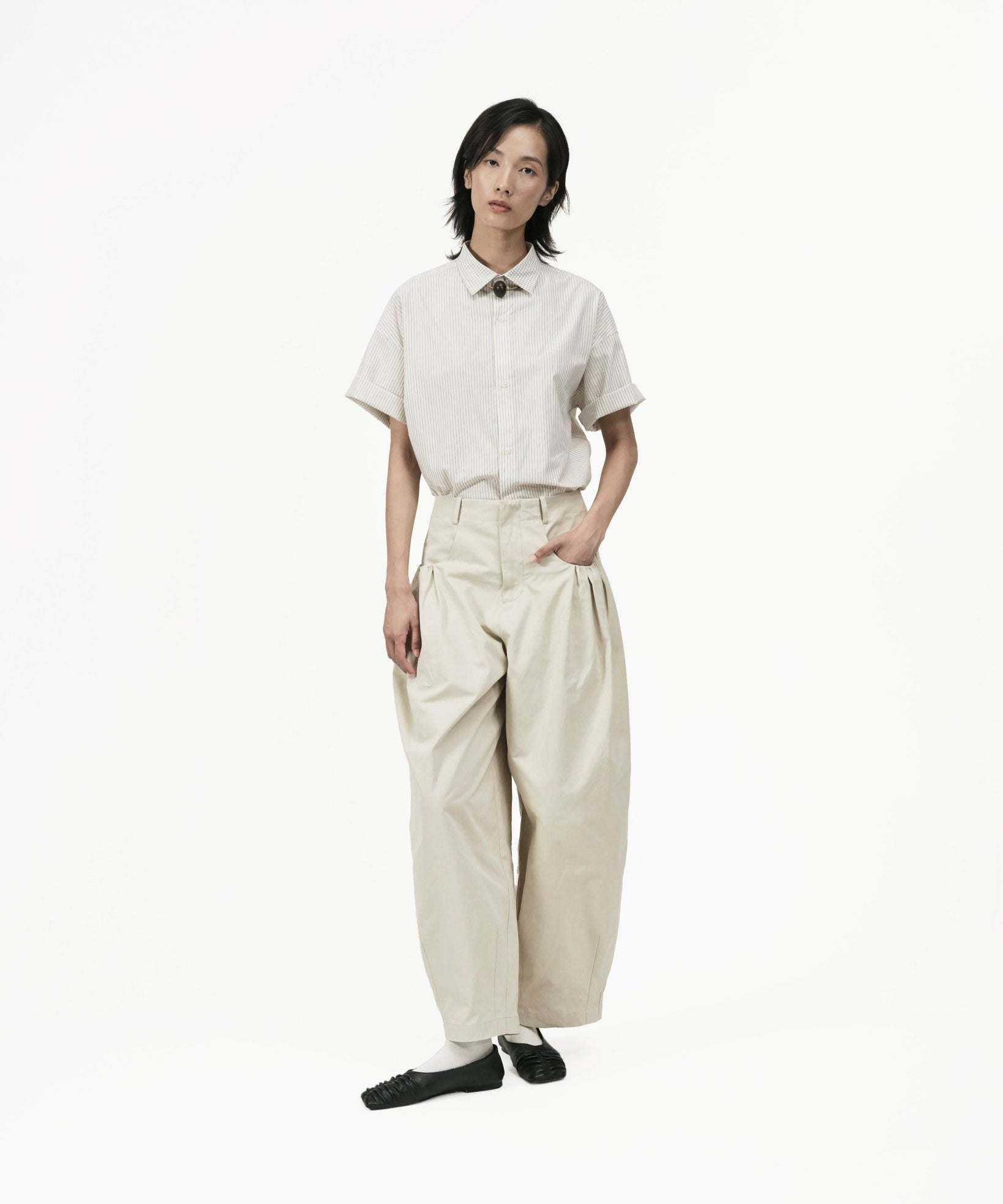 Gather Pocket Cocoon Trousers - G R A Y E