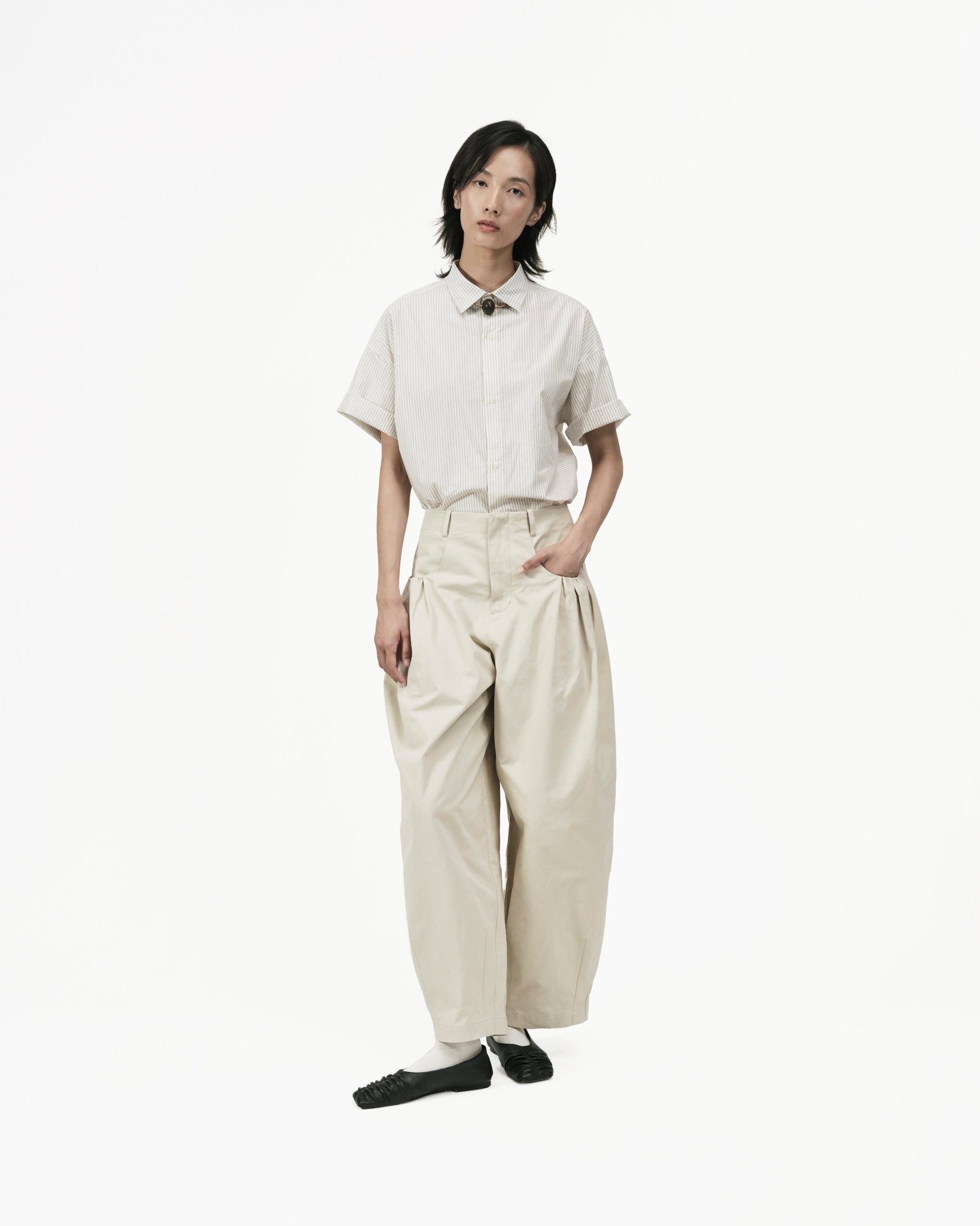 Gather Pocket Cocoon Trousers - G R A Y E