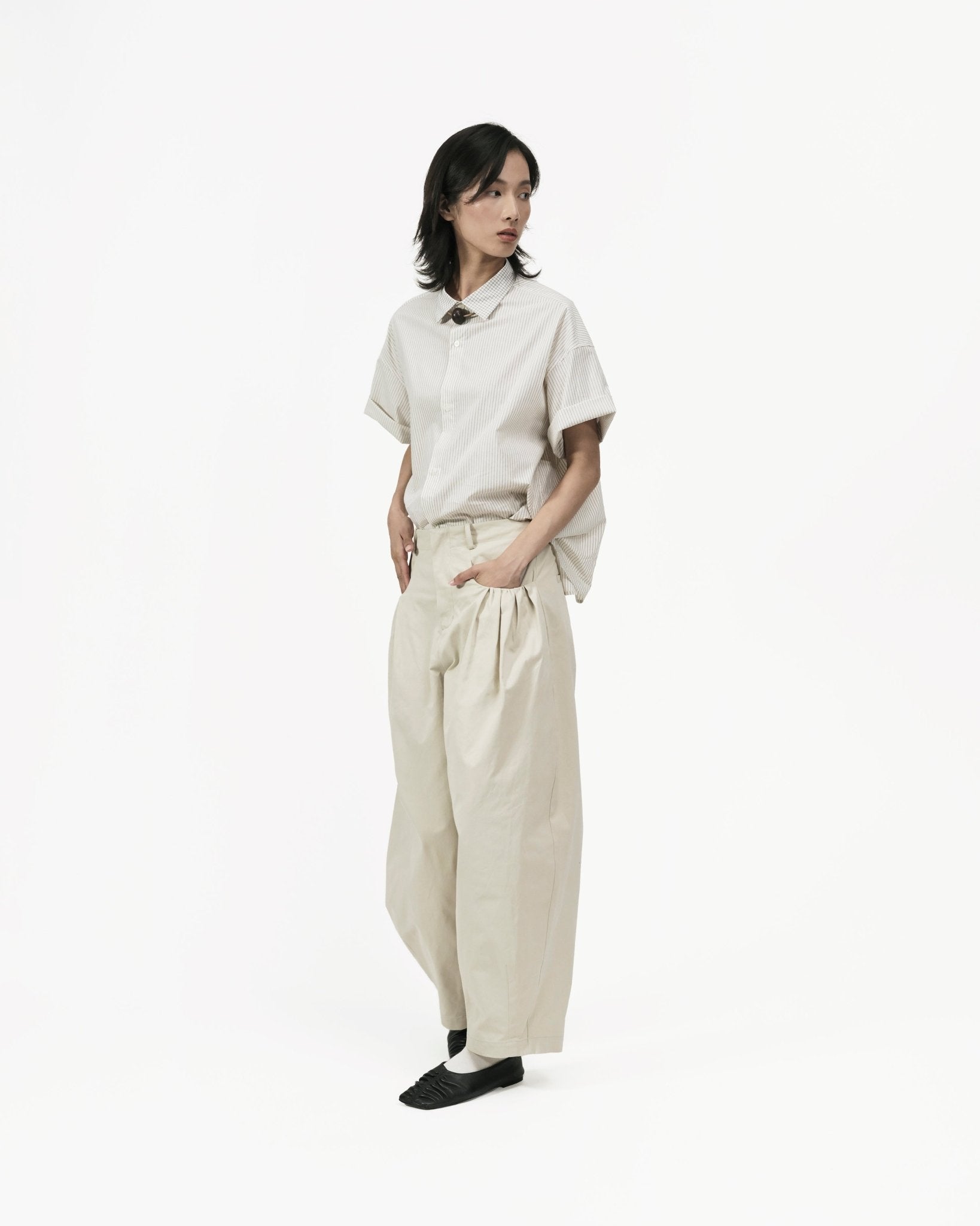 Gather Pocket Cocoon Trousers - G R A Y E