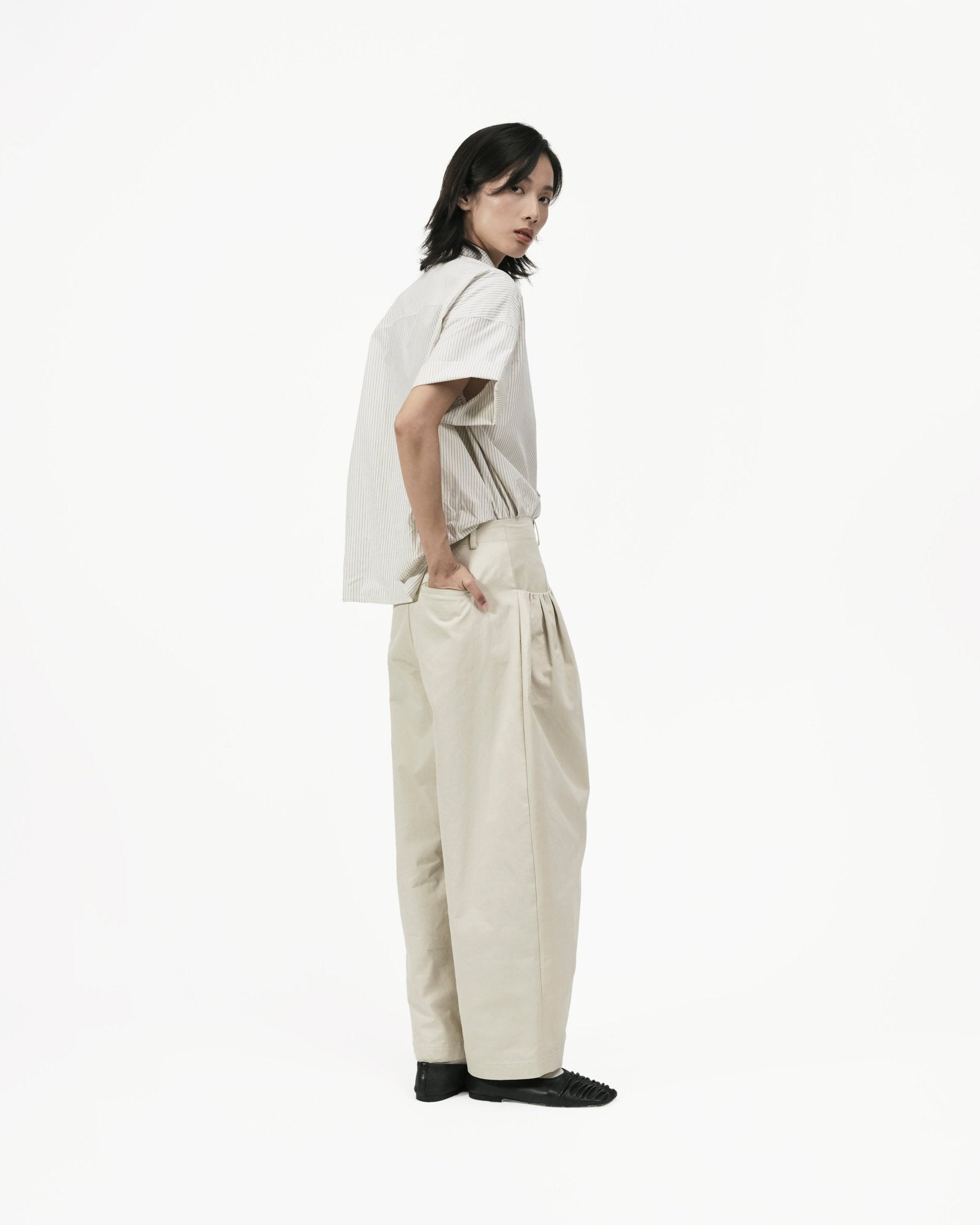 Gather Pocket Cocoon Trousers - G R A Y E