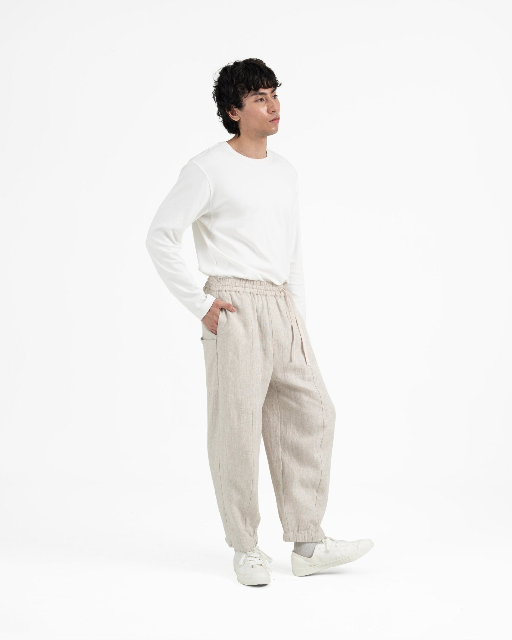 Journeyman Linen Pants - Natural - G R A Y E