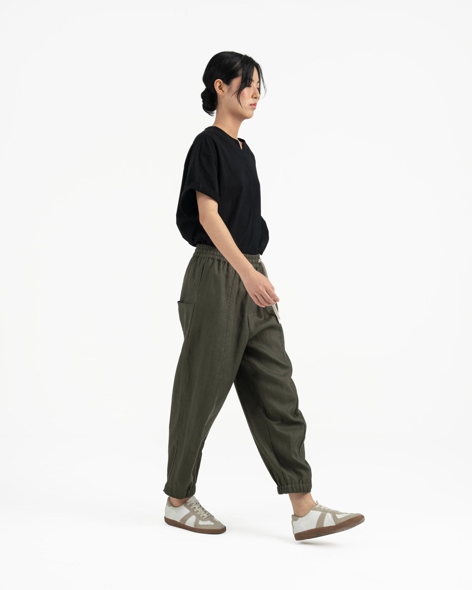 Journeyman Linen Pants - Olive - G R A Y E