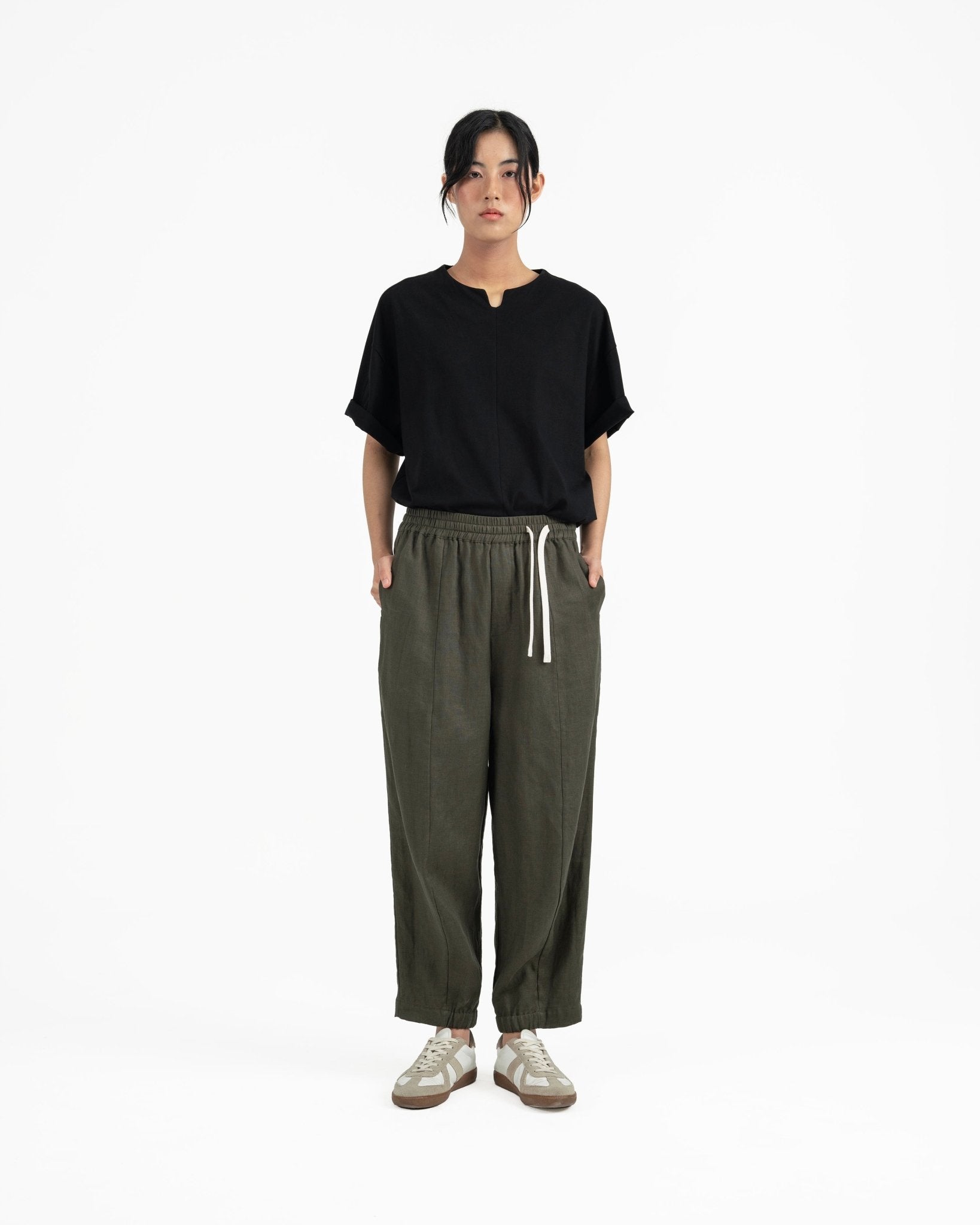 Journeyman Linen Pants - Olive - G R A Y E