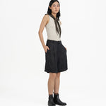 Lined Linen Shorts - Black - G R A Y E