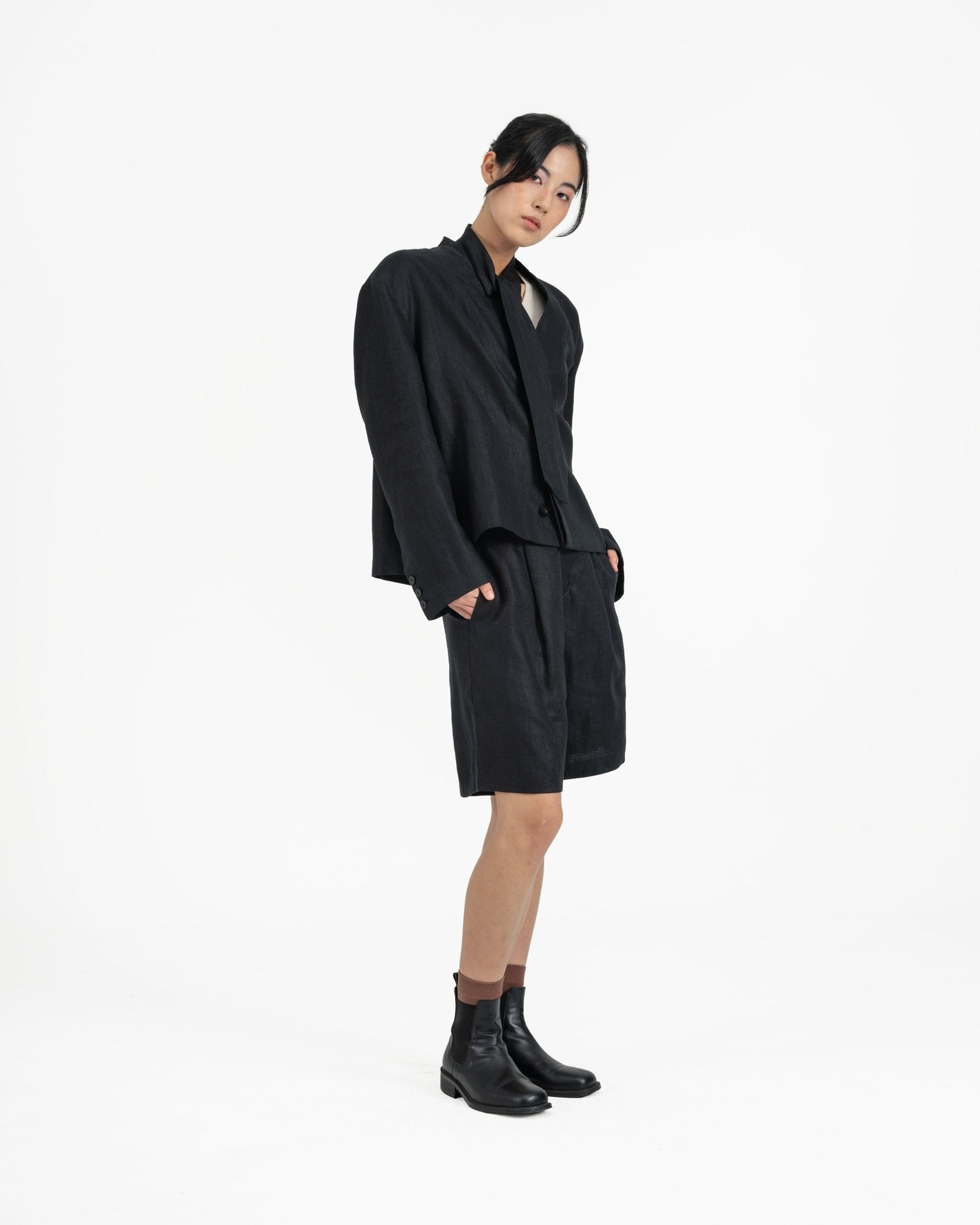 Mirage Tie Blazer - Black - G R A Y E