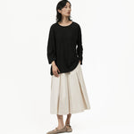 Offset Drape Pullover - Black - G R A Y E
