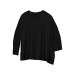Offset Drape Pullover - Black - G R A Y E