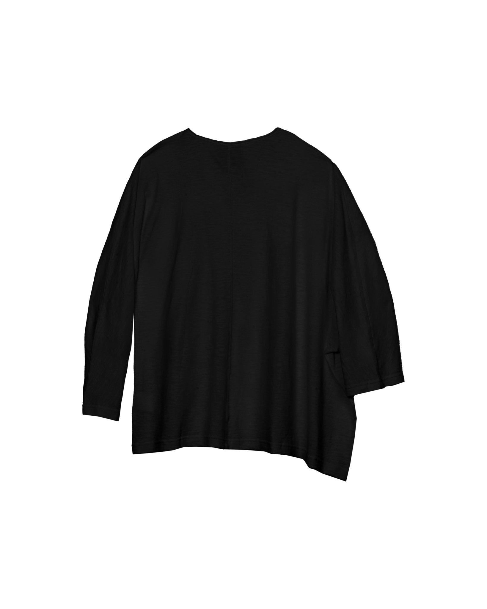 Offset Drape Pullover - Black - G R A Y E