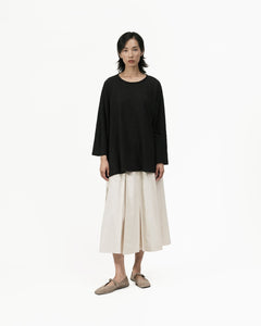 Offset Drape Pullover - Black - G R A Y E