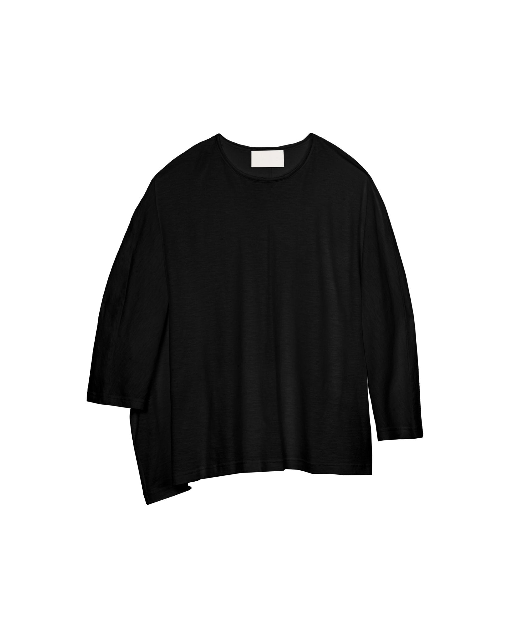 Offset Drape Pullover - Black - G R A Y E