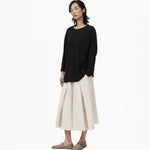 Offset Drape Pullover - Black - G R A Y E
