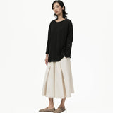 Offset Drape Pullover - Black - G R A Y E